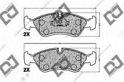 DJ PARTS bp1266 -  Комплект тормозных колодок, дисковый тормоз